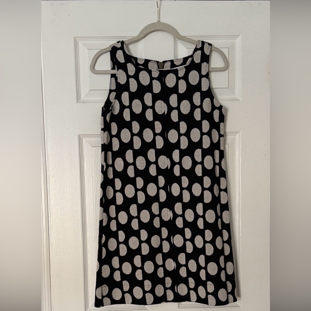 Diane Von Furstenberg Black and Cream Patterned Mini Dress
